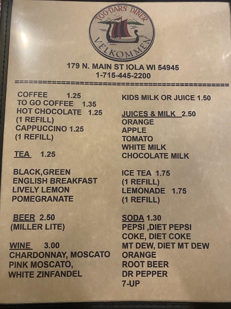 Too Dars Diner Menu image 4